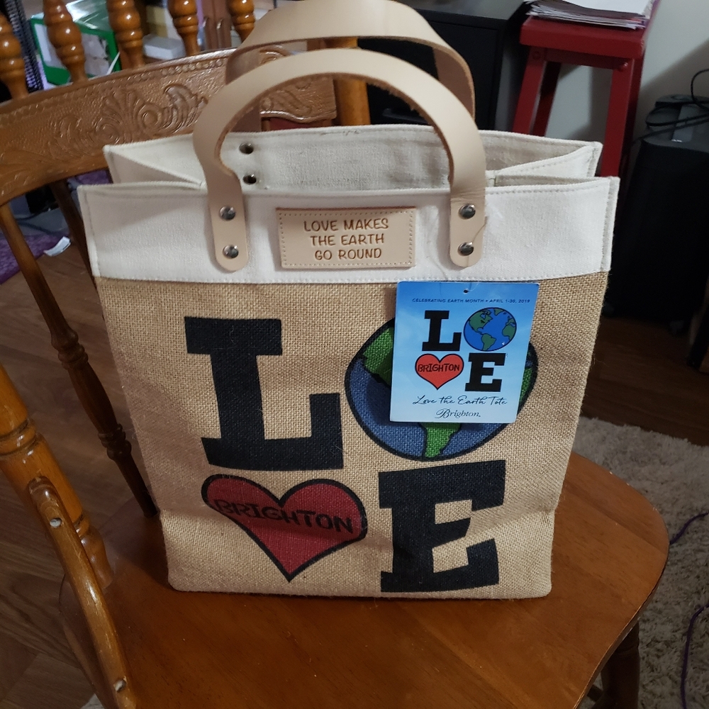 Beautiful NWT Brighton Limited Edition "Love Makes the World Go Round" Lg. Tote